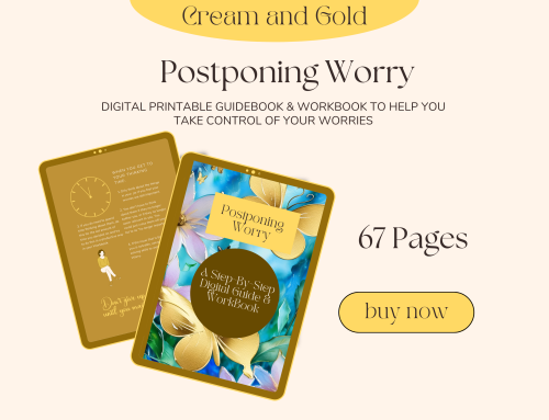 Postponing Worry: Digital Cream and Gold Guidebook and Workbook to Take Control of Your Worry